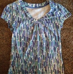 🎈 PRICE DROP 🎈 NWOT Apt. 9 Aqua Patterned Tee